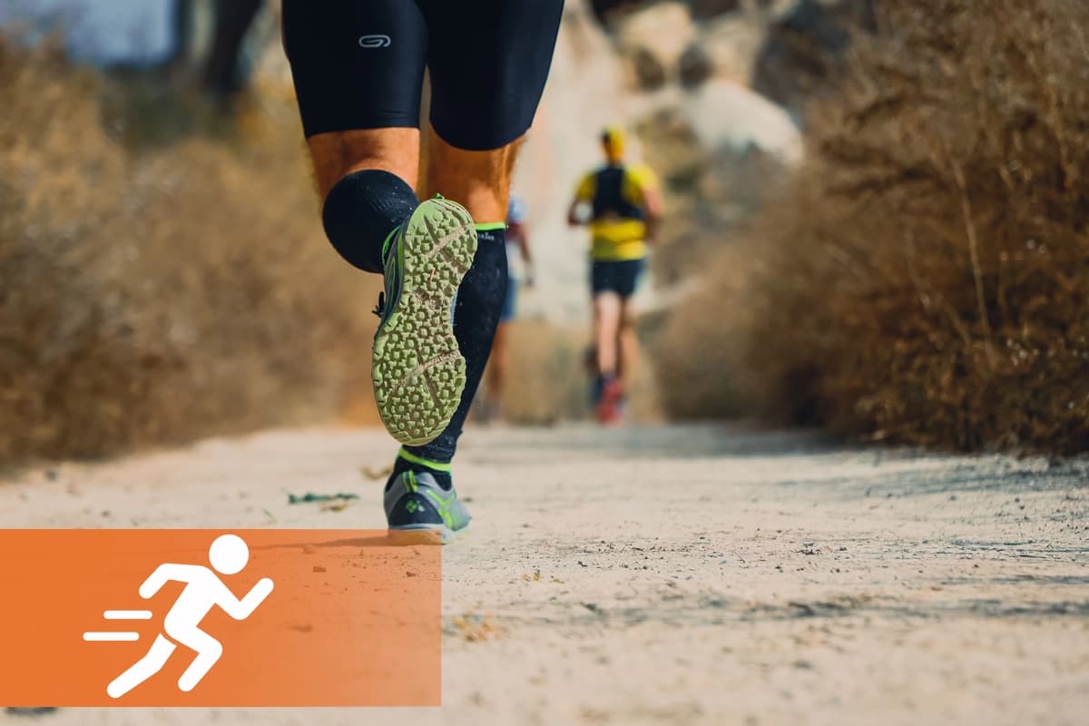 Running on a trail