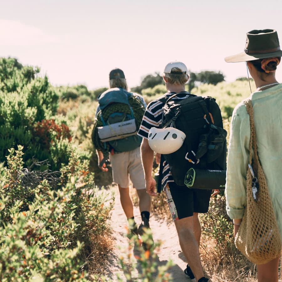 People hiking together on a trail